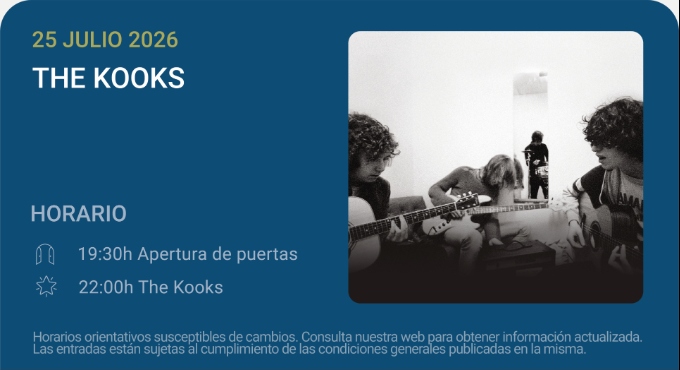 Cartel de The Kooks - Noches del Botánico 2026 - Otros en Real Jardín Botánico Alfonso XIII