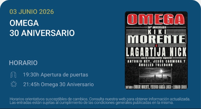 Omega 30 Aniversario - Noches del Botánico 2026