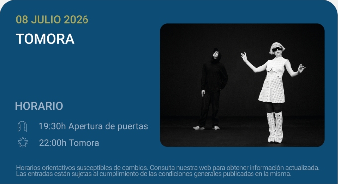 Cartel del evento Tomora - Noches del Botánico 2026