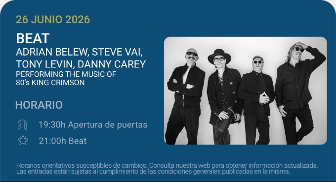 Beat: Adrian Belew / Tony Levin / Steve Vai / Danny Carey - Noches del Botánico 2026