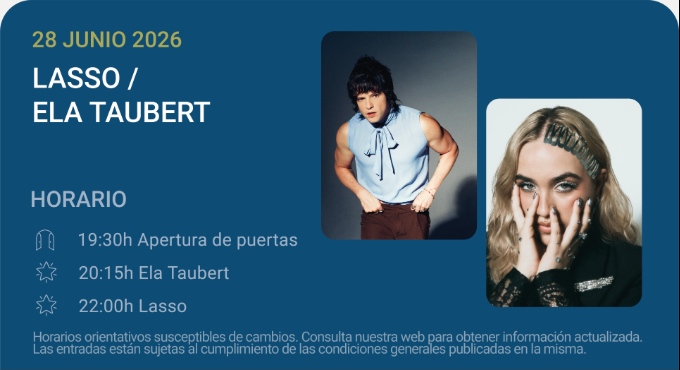 Cartel del evento Lasso / Ela Taubert - Noches del Botánico 2026