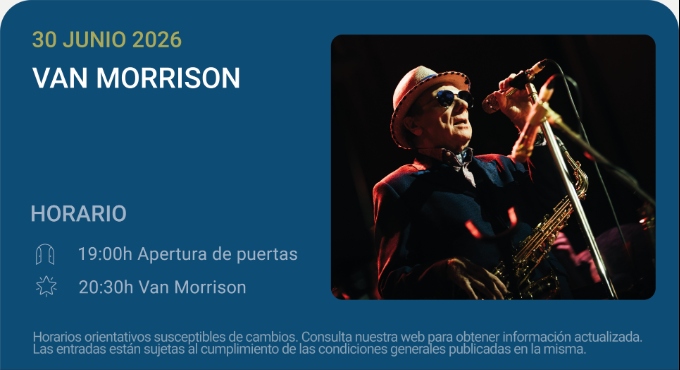 Cartel de Van Morrison - Noches del Botánico 2026 - Otros en Real Jardín Botánico Alfonso XIII