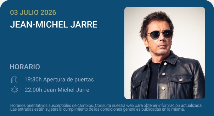 Cartel de Jean-Michel Jarre - Noches del BotÃ¡nico 2026 - Madrid - Otros en Real JardÃ­n BotÃ¡nico Alfonso XIII