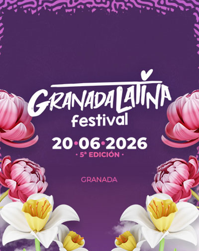 Cartel y póster de Granada Latina Festival 2026, obra de Otros en El Cortijo del Conde, Granada