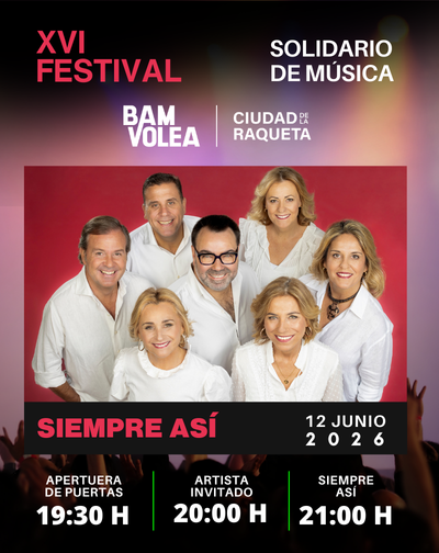 Cartel del evento Siempre Así - XVI Festival Solidario de Música Ciudad Raqueta