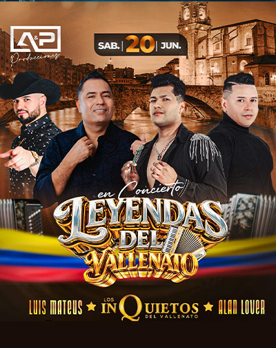 Leyendas del Vallenato: Luis Mateus, Los Inquietos del Vallenato & Alan Lover - Bilbao