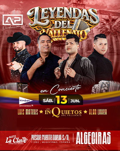 Cartel de Leyendas Del Vallenato - Algeciras - Otros en Discoteca La Clave