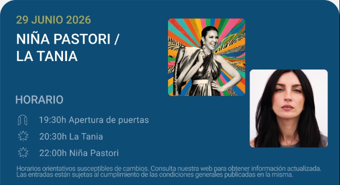 Cartel de NiÃ±a Pastori / La Tania - Noches del BotÃ¡nico 2026 - Otros en Real JardÃ­n BotÃ¡nico Alfonso XIII