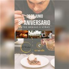 Cartel de Entre Brasas y Viñas - 1A en Finca Bodega Emendis