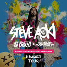 Cartel de Steve Aoki Madrid - Electrónica en The Lenovo Garage (Autocine Madrid)