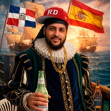Cartel de Colón descubre España, en Huertas - Monólogos en La Parroquia del Humor