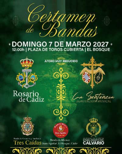 Cartel de Certamen de Bandas - Otros en Plaza de Toros Cubierta de El Bosque