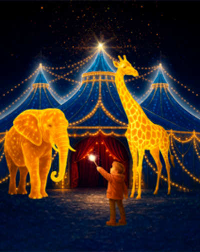 Cartel de CIRCO ALEGRÍA: EL CIRCO DE LA LUZ - ALICANTE - Otros en ALICANTE- Gran Carpa en IFA
