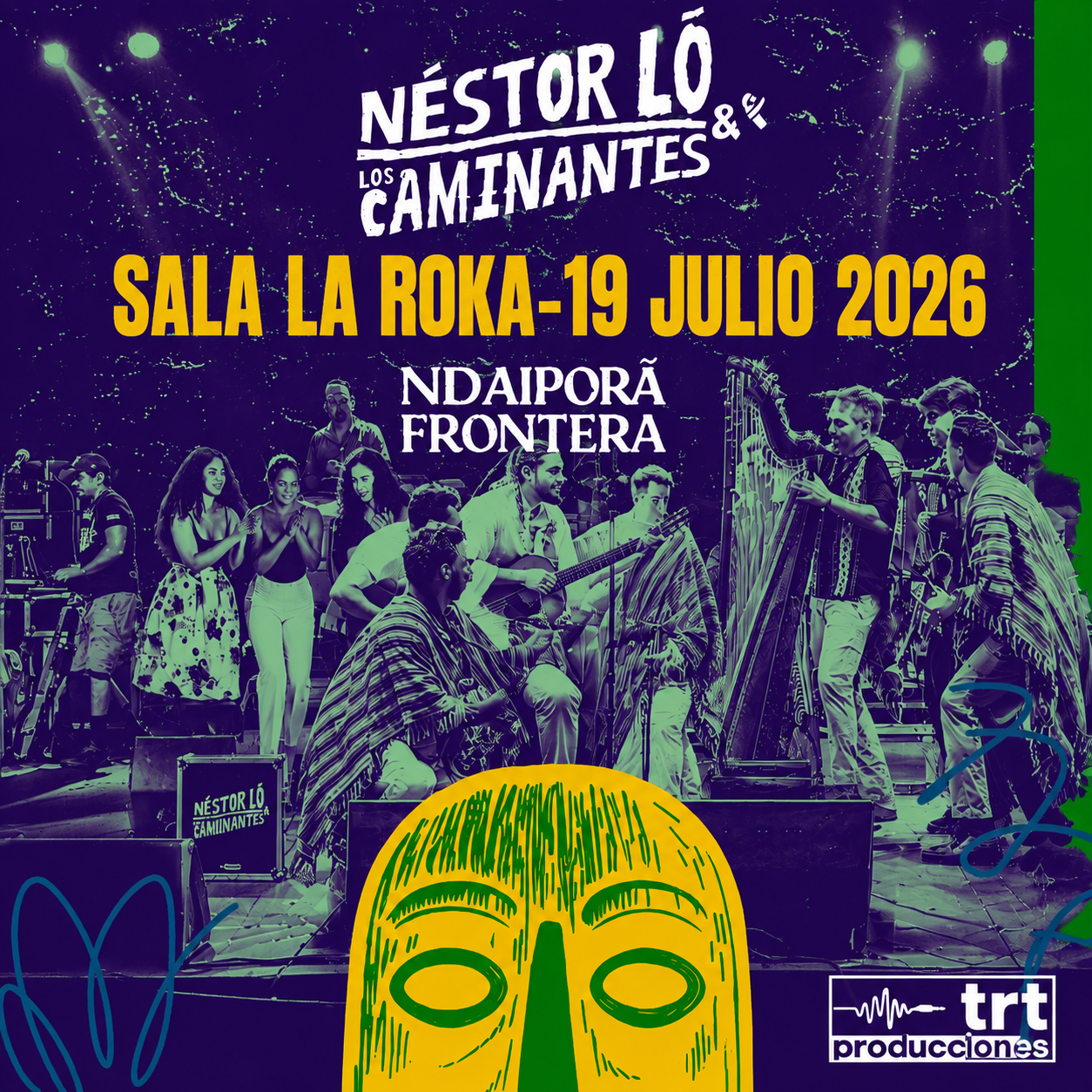 Cartel de Néstor Ló y Los Caminantes - Pop & Rock en Sala Roka