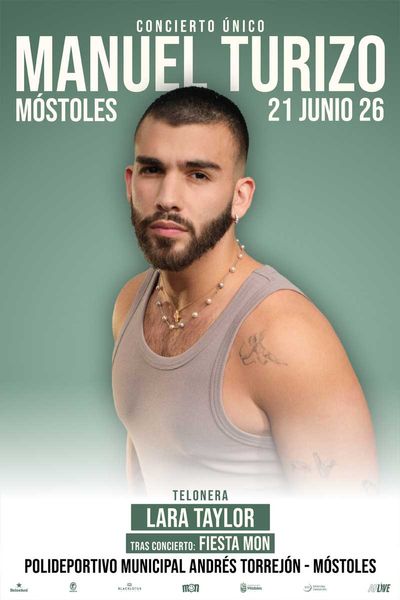 Cartel de Manuel Turizo - Móstoles - Otros en Polideportivo Andrés Torrejón.