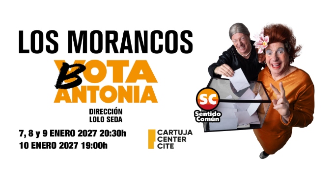 Cartel de Los Morancos - Vota Antonia - Comedia en Cartuja Center