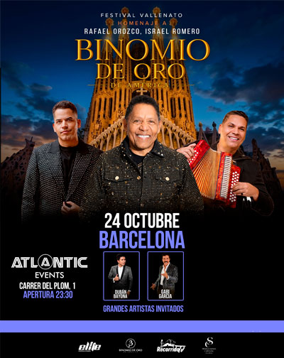 Cartel de Festival Vallenato - Homenaje a Binomio de Oro de América - Pop en Sala Atlantic