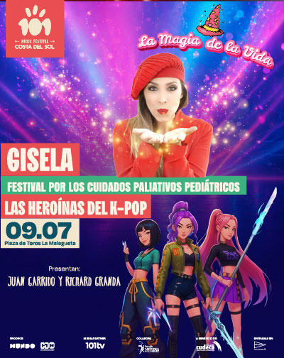 Cartel de Gisela, La Magia de la Vida y Las Heroínas del K-POP - 101 Music Festival 2026 - Infantil en Plaza de Toros de La Malagueta