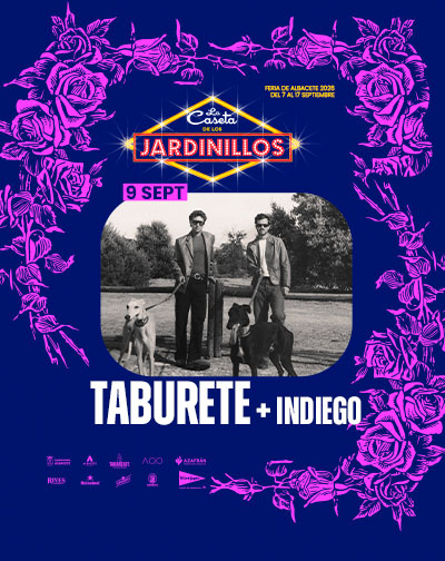 Cartel de Taburete - Albacete - Pop en Caseta de los Jardinillos de la Feria