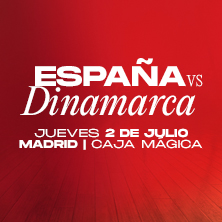 Cartel de España vs Dinamarca | Madrid | 2 de julio - Baloncesto en Caja Mágica