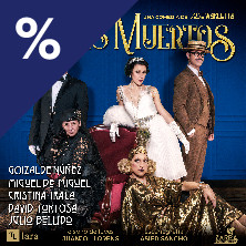 Cartel de Por mis muertos - Madrid - Comedia en Teatro Lara - Sala Cándido Lara