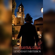 Cartel de Leyendas y Misterios - Visita teatralizada - Málaga - Cultura en Estatua del Cardenal Herrera Oria