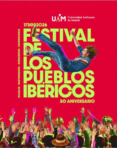 Cartel de 50 Aniversario Festival Pueblos Ibéricos - Pop en Campus Cantoblanco-Universidad Autónoma de Madrid