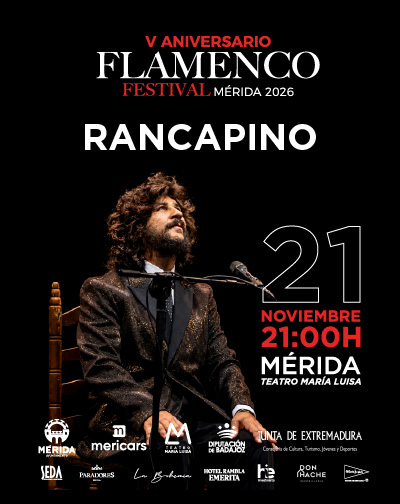 Cartel de Rancapino Chico - Festival Flamenco de Mérida - Flamenco en Teatro María Luisa