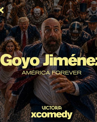 Cartel de América Forever - Goyo Jiménez - Comedia en Teatre Victòria