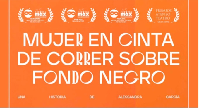 Cartel de Mujer en Cinta de Correr Sobre Fondo Negro - Drama en Soho CaixaBank