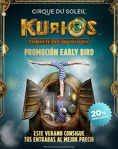 Cartel de Cirque Du Soleil - Kurios - Promoción Early Bird - Cabaret en Bajo la Gran Carpa (Barcelona)