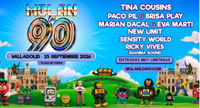 Cartel de Molan los 90 - Valladolid - Pop en Plaza de toros de Valladolid