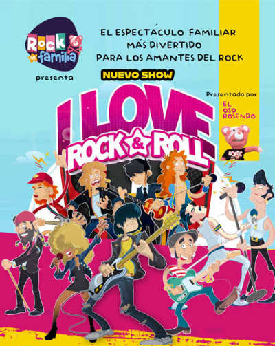 Cartel de Rock en Familia: I Love Rock and Roll - Madrid - Rock en Teatro Rialto