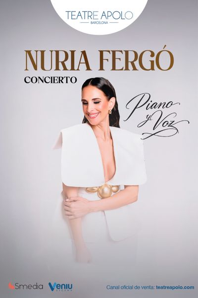 Cartel de Nuria Fergó.Concierto Piano y Voz - Pop en Teatro Apolo de Barcelona