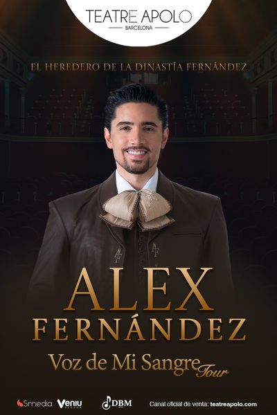 Cartel de Alex Fernández - Voz de Mi Sangre Tour - Barcelona - Pop en Teatro Apolo de Barcelona