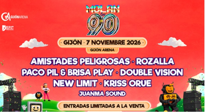 Cartel de Molan Los 90 - Gijón - Pop en Gijón Arena