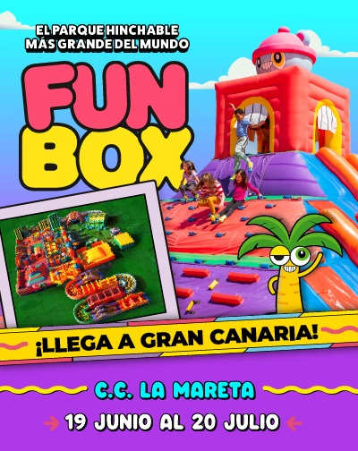 Cartel de Funbox - Las Palmas de Gran Canaria - Infantil en Parking Centro Comercial La Mareta
