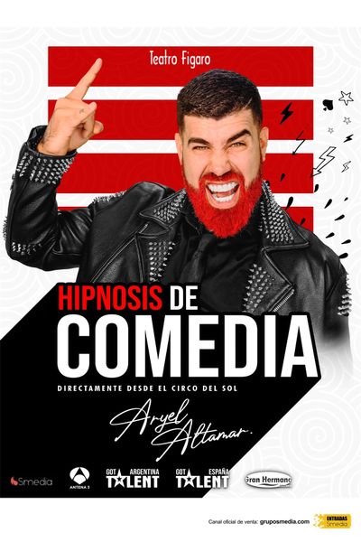 Cartel de Hipnosis de comedia -  Aryel Altamar - Teatro en Teatro Fígaro